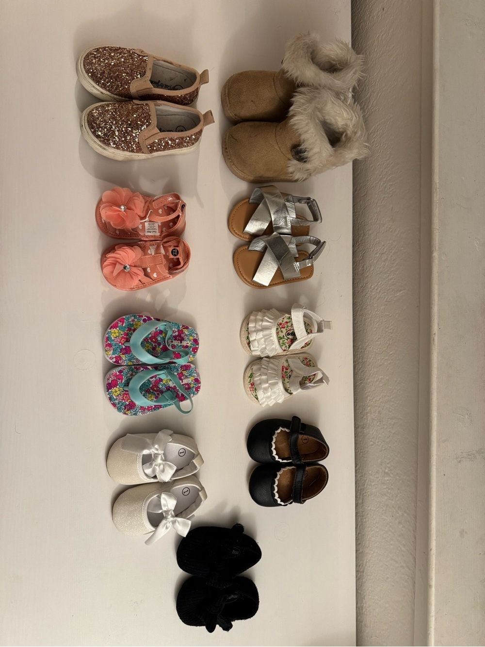 Baby Girl Shoe Lot- 9 Count